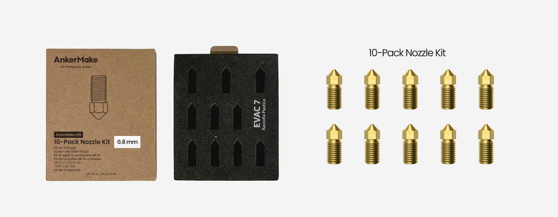 AnkerMake M5 / M5C Brass Nozzle kit 0,8mm - 10 pcs