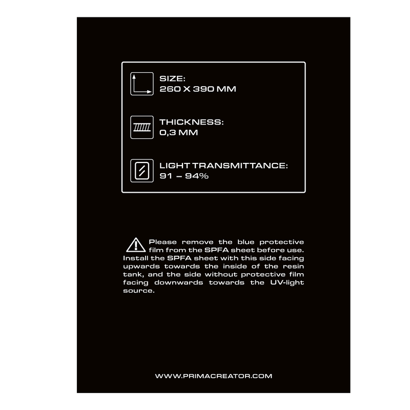 PrimaCreator SPFA Film Sheet for 3D Printers - 260 x 390 mm