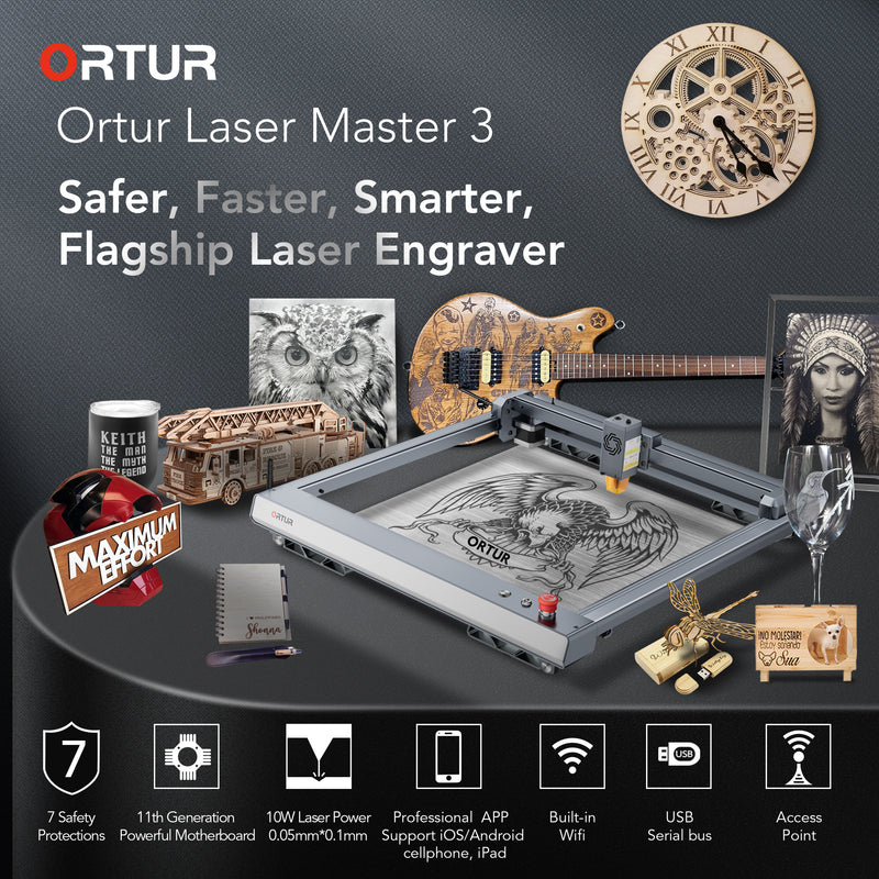 Ortur Laser Master 3 - Laser Engraving & Cutting Machine - 10W